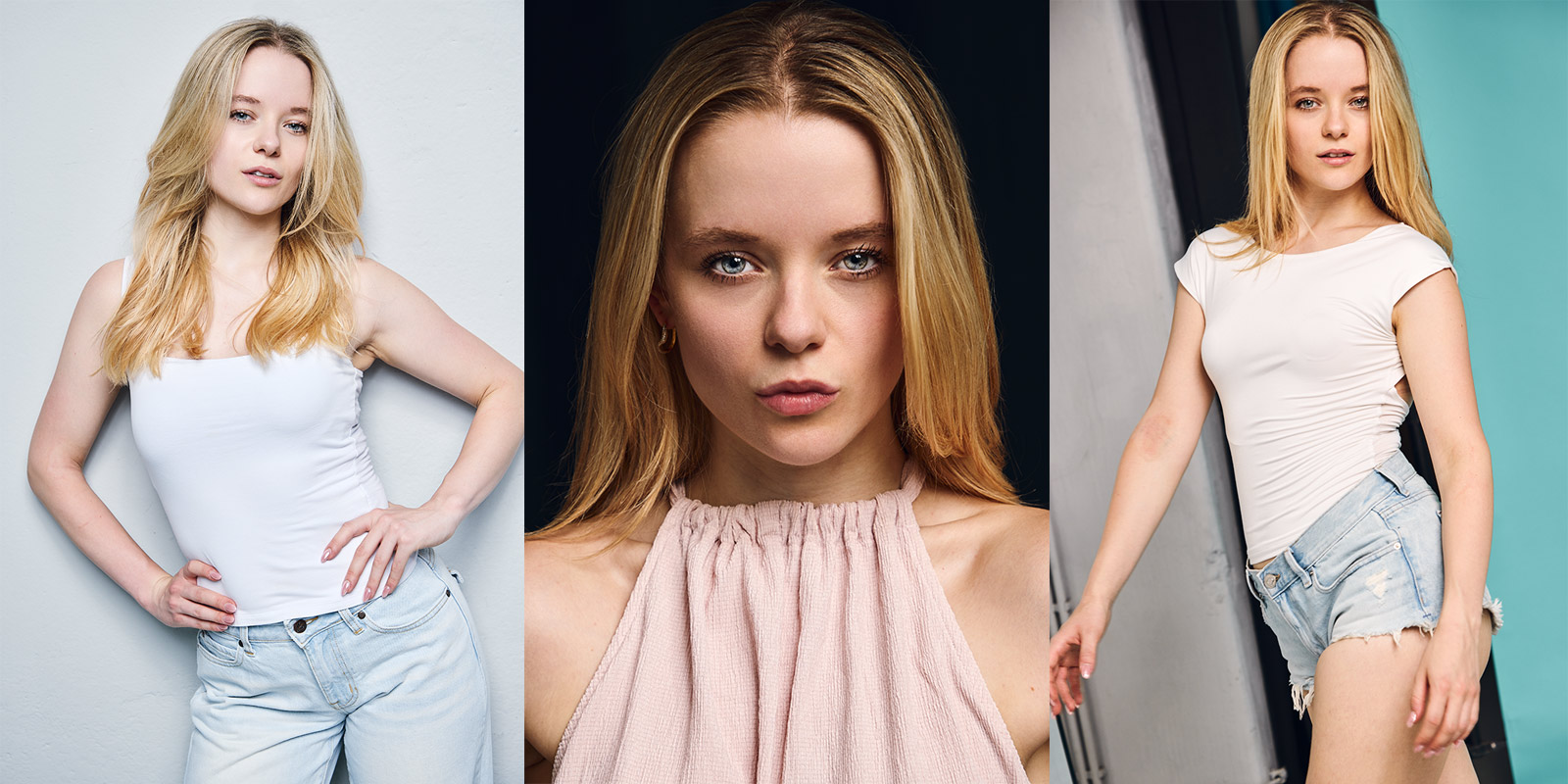 Sedcard Shooting mit verschiedenen Portraits im ONLIGHT Studio Frankfurt